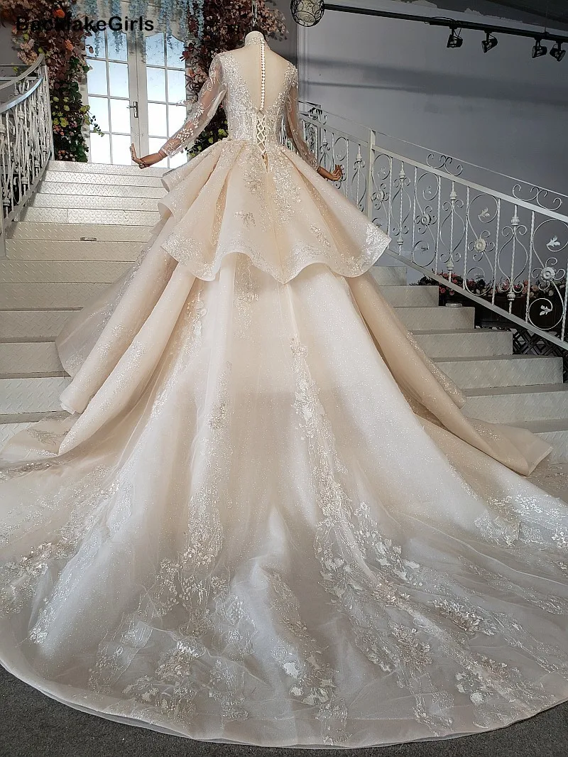 Свадебные платья цвета шампанского кружевные свадебные трапециевидной формы со