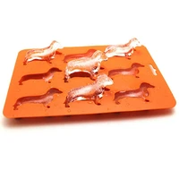 creative silicone dachshund puppy shaped ice cube chocolate cookie mold diy home ice tray kitchen tools