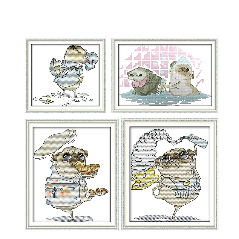 Детские Поделки сделай сам с изображением щенка 11CT 14CT Набор для вышивки