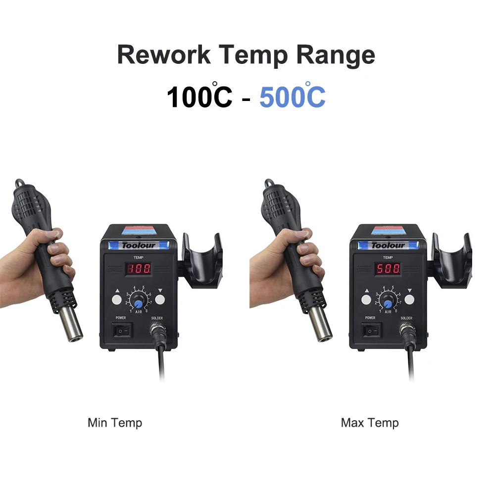 Toolour 700 Вт 220 В/110 В 858D BGA светодиодный цифровой дисплей паяльная станция Тепловая воздушная пушка отпаивающий насос сопло сварочные инструменты