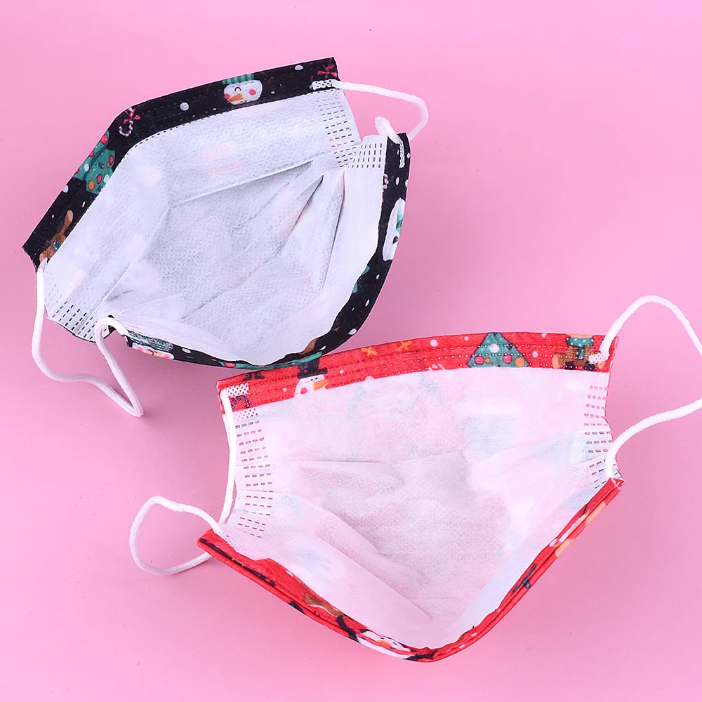 10 шт. одноразовые маски для детей с принтом Санта-Клауса | Всё безопасности труда