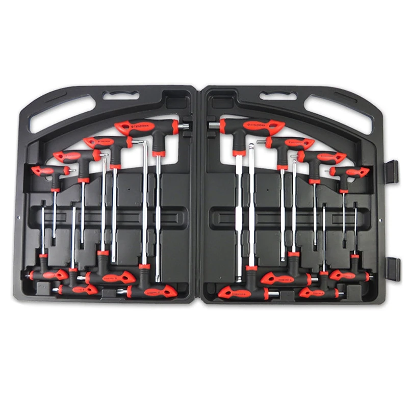 

16 Pcs T-Handle Ball End Hex Key Wrench Set & T-Handle Star Wrench Set Repair Hand Tool Set