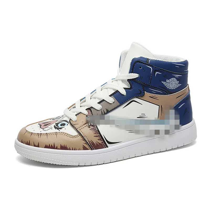 

New Anime Demon Slayer Kimetsu no Yaiba Hashibira Inosuke Cosplay Shoes Kamado Tanjirou PU Sneakers Teens Sports School Shoes