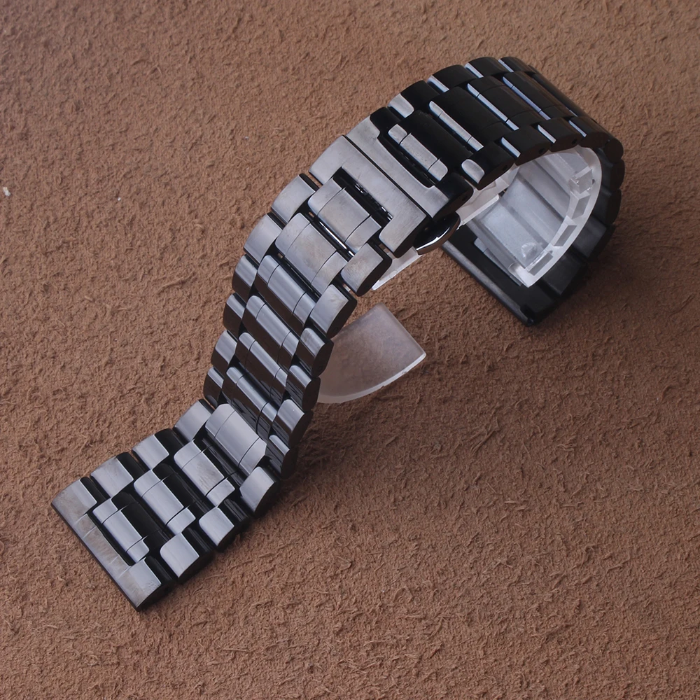 Ремешок для часов мужской из нержавеющей стали металлический браслет наручных