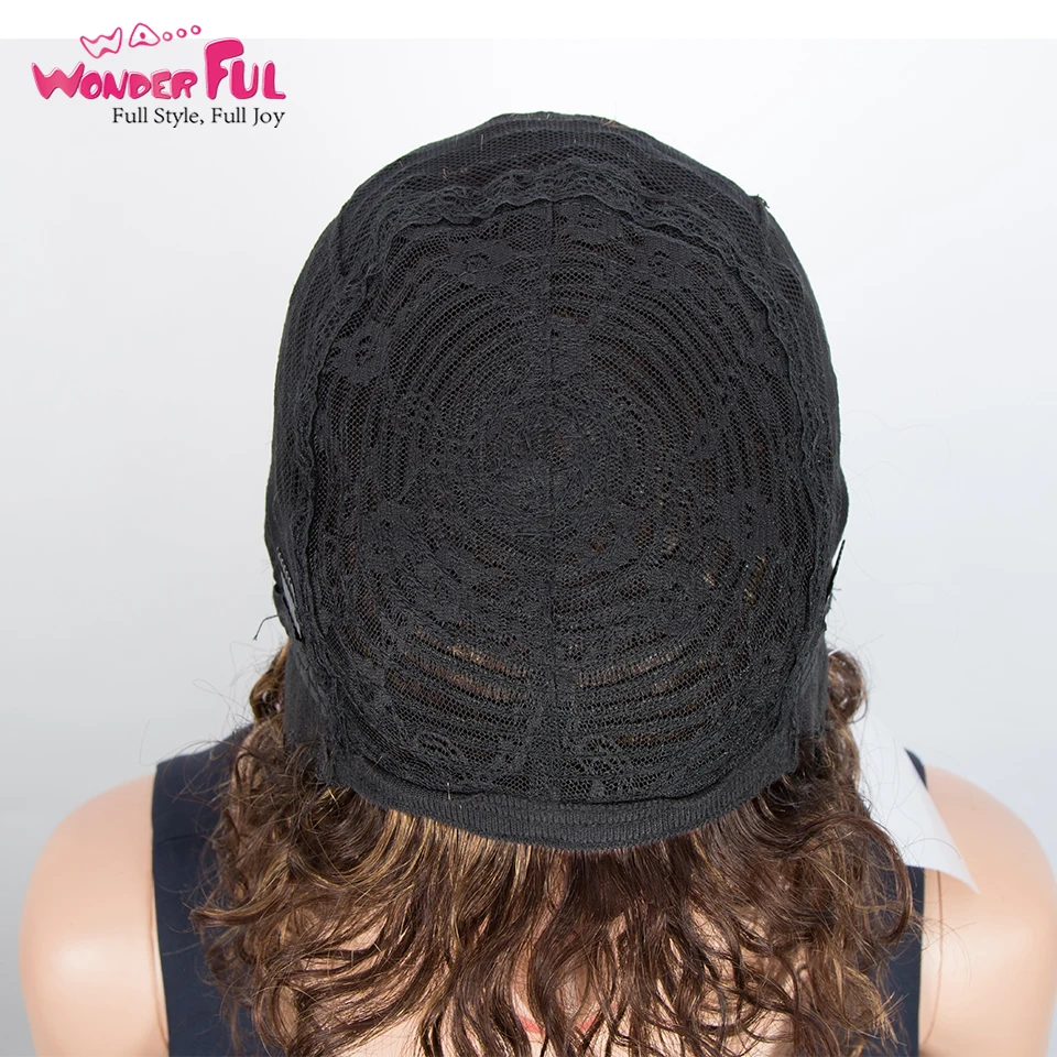 

Wonderful Fashion Short Curly Bob Wig Human Hair Affordable Full Machine Made Remy Hair Wig With Bangs Glueless free shipping