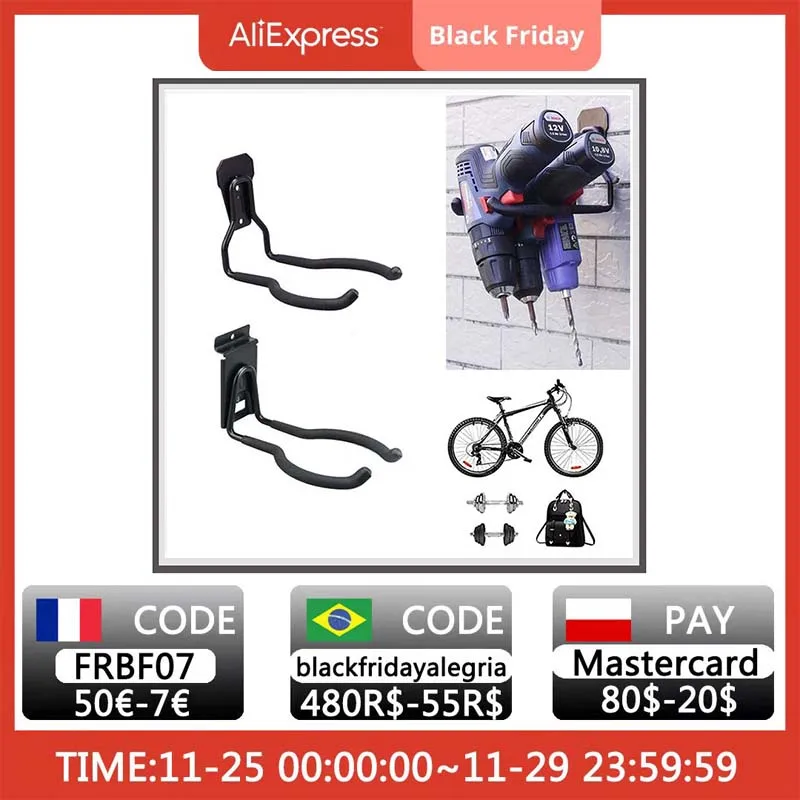 

Bicycle Wall Hook Up Mountain Bike Hanging Rack Garage Wall Hooks Power Tool Rack Holder Storage Organizers For All Type Bikes