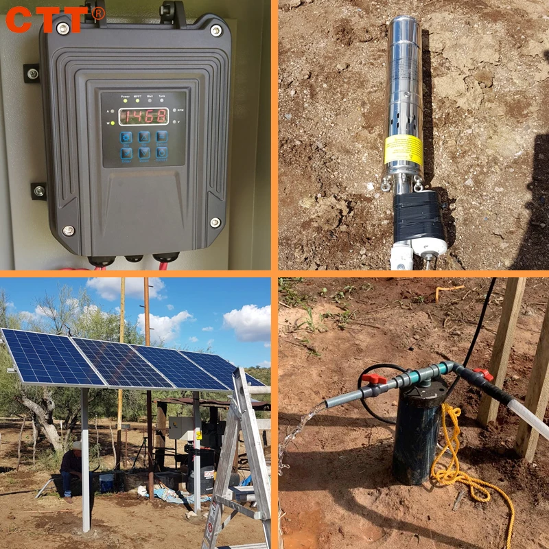 24V 36V 48V 72V 96V винтовой насос solar с регулятором солнечного хороший глубинный