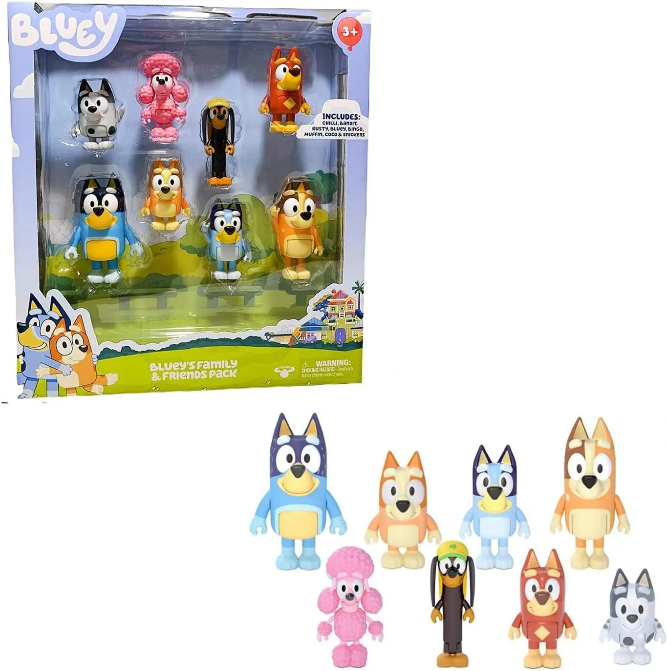 Фигурка героя мультфильма Bluey Family 8 шт./компл. фигурка из аниме игрушки модель ПВХ