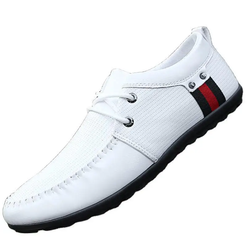 

2021 Summer Men's Shoes Men's Casual Shoes Pea Shoes Breathable Men's White Shoes Driving Shoes