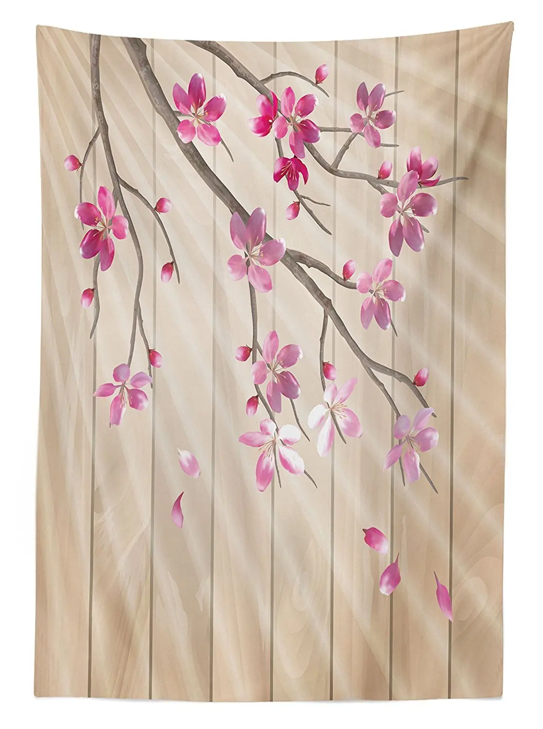 Домашняя Декоративная скатерть Весенняя веточка вишни падающие лепестки