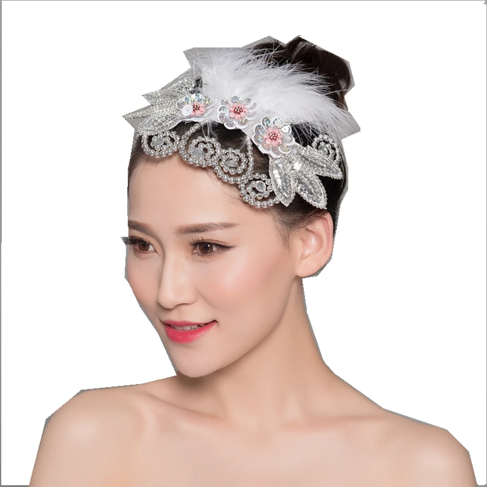 Головной убор для танцев головной перо цветок Янко аксессуары волос| |