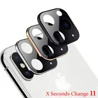 Модифицированная металлическая наклейка для объектива камеры, сменная крышка за секунды для iPhone X XS MAX, искусственная камера для iPhone 11 Pro Max, стеклянная защита