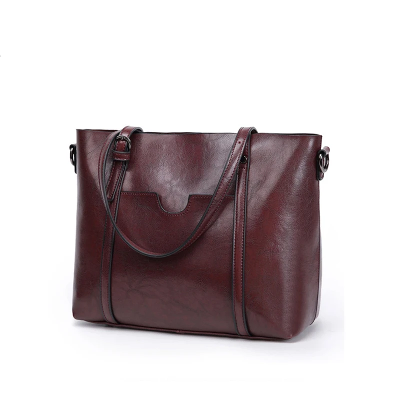 Модные женские сумочки масляная Вощеная искусственная кожа вместительная сумка