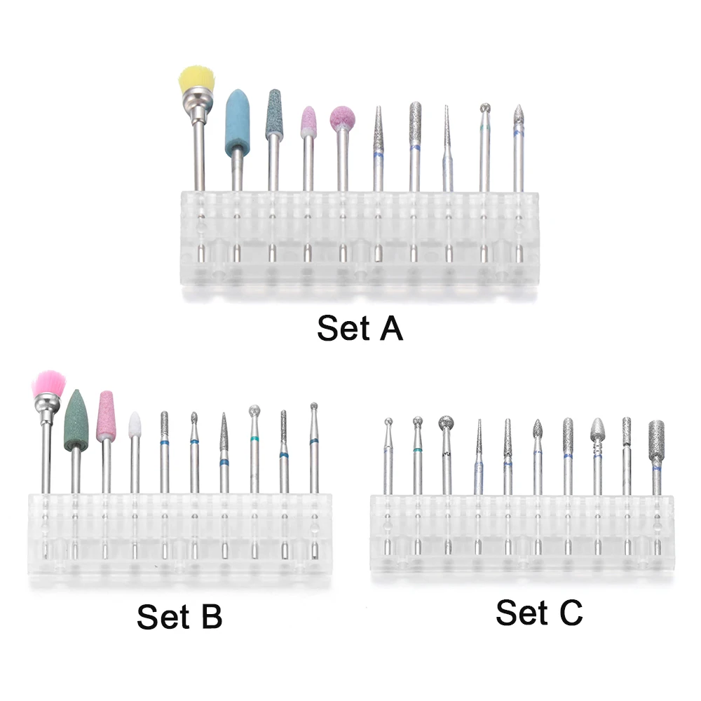 

10pcs/box Nail Drill Bit Tungsten Steel Beauty Diamond Burr Nail File Cutter Grinding Head Manicure Pedicure Cuticle Clean