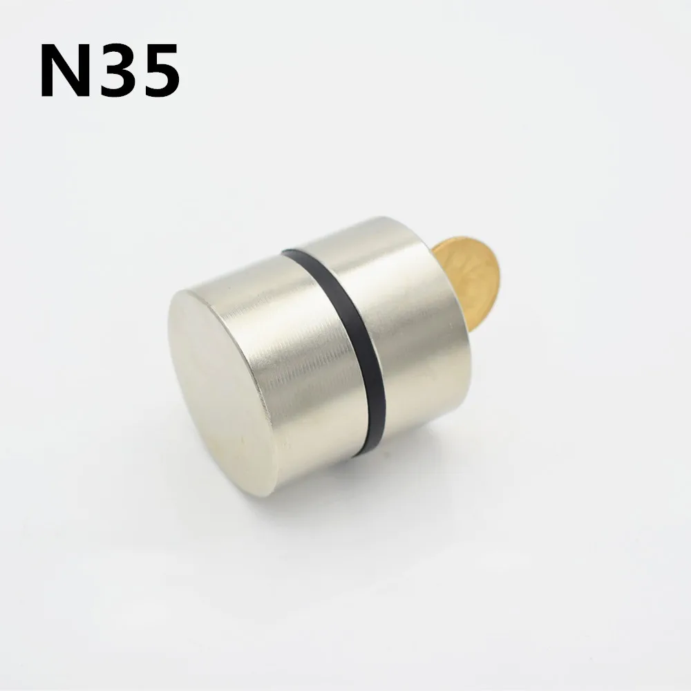 N35 Неодимовый магнит 40x20, 2 шт., редкоземельный супер сильный Мощный круглый сварочный поисковый постоянный магнит 40*20 мм, металлический магнит галлия - Цвет: N35