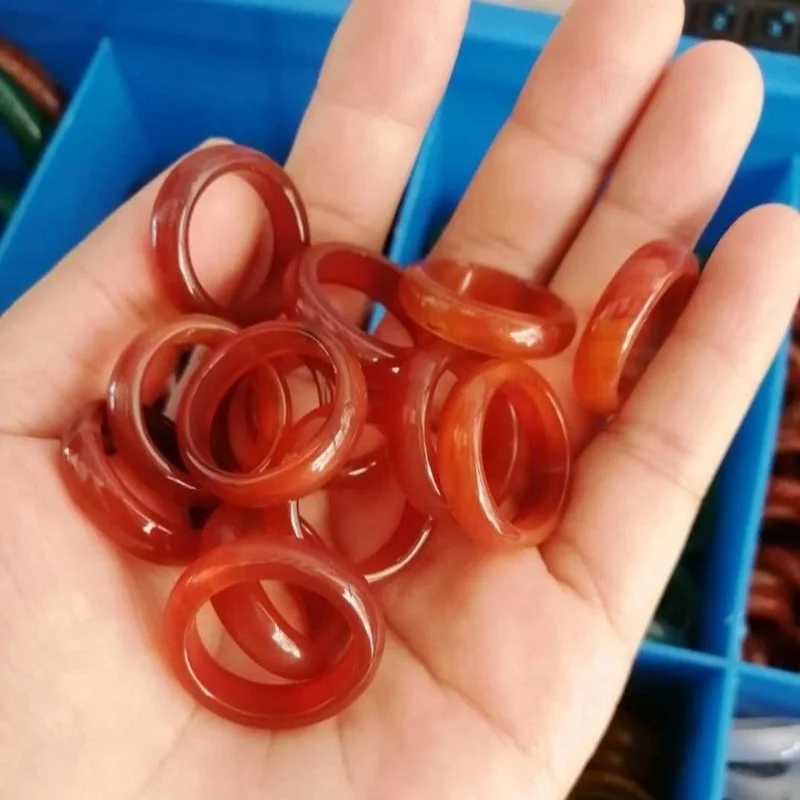 

Natural Agate Jade Ring Multiple Colors New Agate Couple Ring DIY Handmade Accessories Jewelry Rings for Men