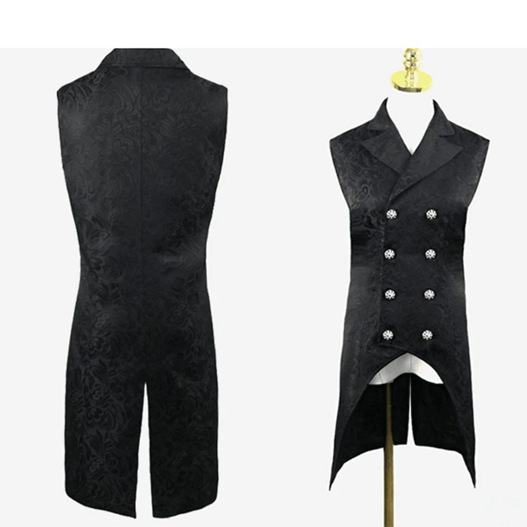 Ретро средневековые мужские жакеты жилеты отложной воротник стимпанк Косплей