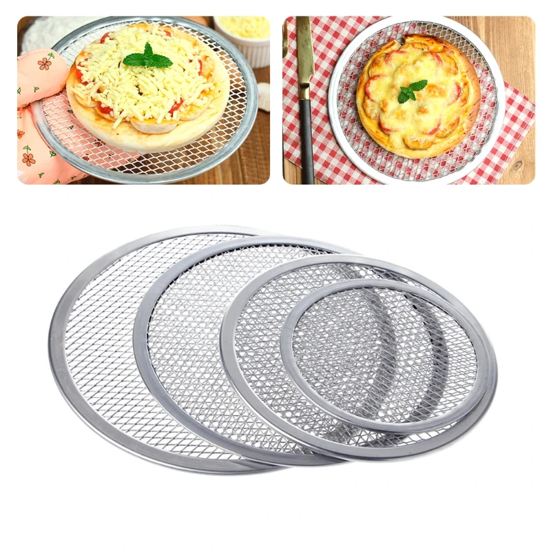 

Aluminum Mesh Grill Pizza Screen Round Baking Tray Net Kitchen Tools Ovens Kit 95AA