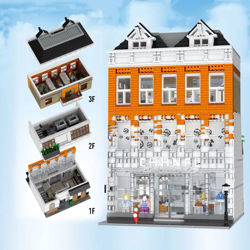 

DHL Mould King 16021 3770Pcs Street Toy MOC Crystal Palace Model Assembly Building Blocks Bricks Kids Christmas Gift 15003 15004