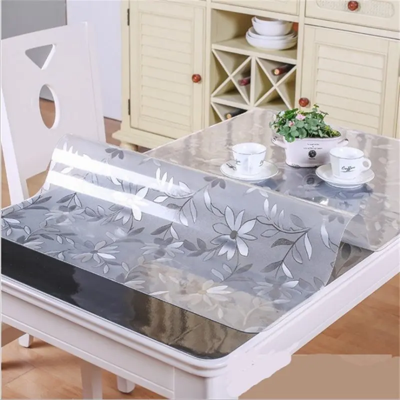 

Transparency Waterproof Oilproof Matte Table Tablecloth Soft Glass Tablecloth PVC Table Cloth Kitchen Dining Table Cover Table