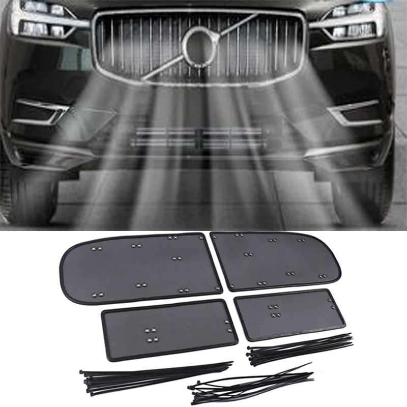 

Stainless steel front grille plug-in anti-insect anti-trash net cover decoration suitable For Volvo XC60 2018 2019 2020 black