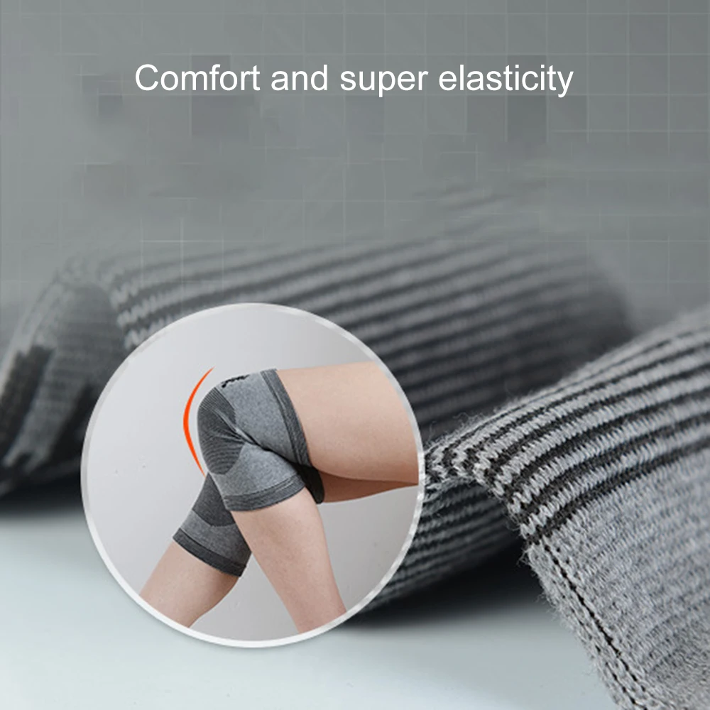 Бамбуковые угольные наколенники с высокой эластичностью для теплой защиты от артрита во время велосипедных прогулок на свежем воздухе для мужчин и женщин.