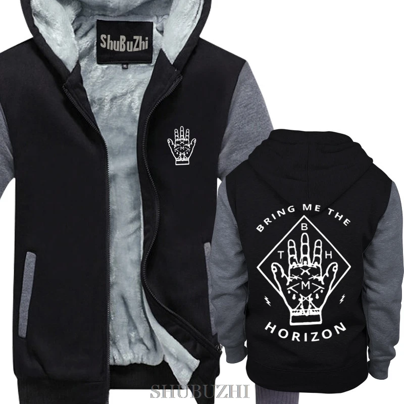 Мужская зимняя теплая толстовка с капюшоном плотное флисовое пальто Bring Me The Horizon H BMTH man Повседневный брендовый спортивный костюм теплое пальто Евро размер