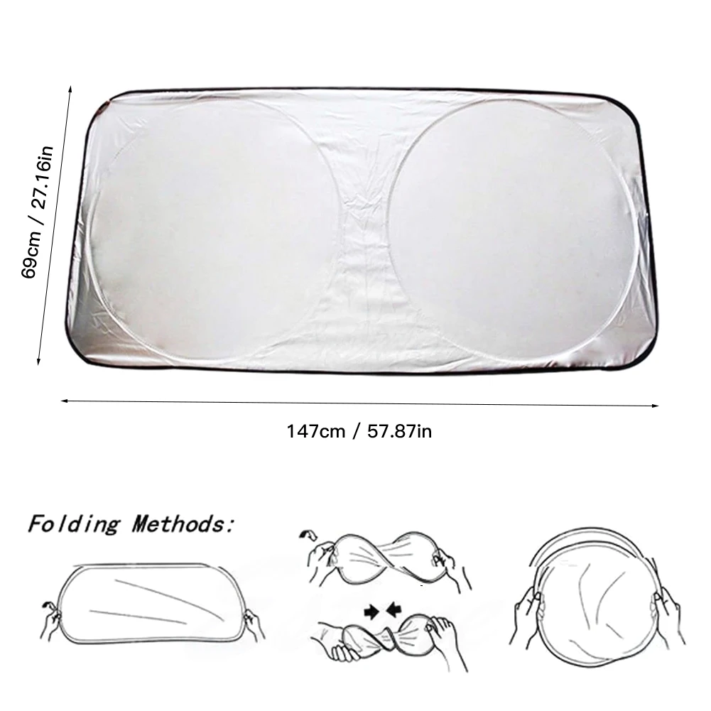 

Auto Car Front Rear Window Foldable Jumbo Visor Sun Shade Windshield Cover Block Windshield Sunshades Car Exterior Accessories