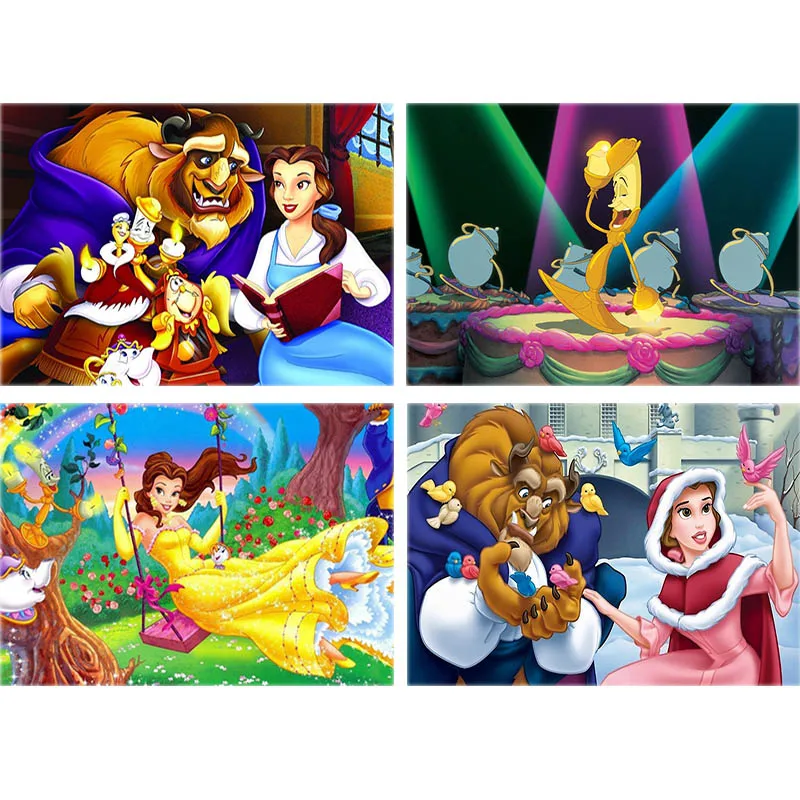 Полный 5D DIY Алмазная картина красота зверь мультфильм Диамант живопись чашечная