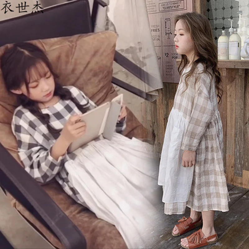 

2021 children's clothing girls' dresses new children's fashion children's plaid sunscreen skirts