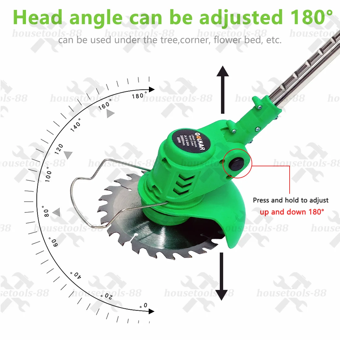 

24v Cordless Lawn Weed Cutter Grass Trimmer Portable Electric Mower Pruning 850w 45db With 6.0a Battery Household Power Tools