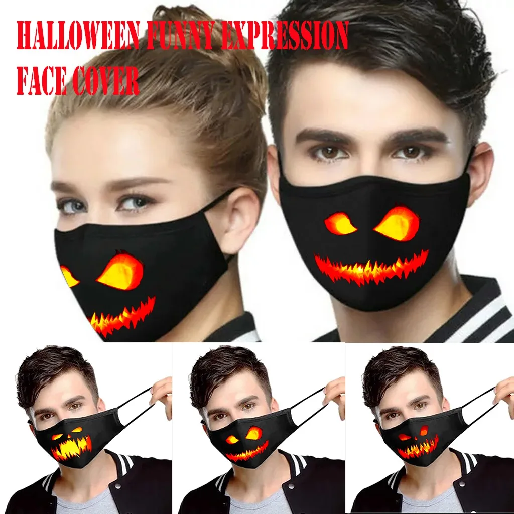 Маска-фильтр с забавными принтами на Хэллоуин можно разместить маску для лица и