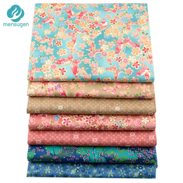 7pcs 20cmx25cm 20 см x 25 см и 25 см x 25 см хлопчатобумажная ткань с принтом для шитья стеганые ткани для лоскутного рукоделия ручной работы - Цвет: 7pcs 20cmx25cm