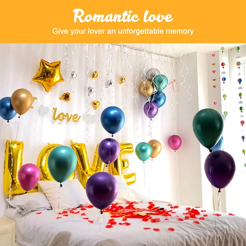 

100pcs 5inch Gold Silver Black Metal Latex Confetti Balloons Wedding Decorations Matte Helium Globos Birthday Party Decorations