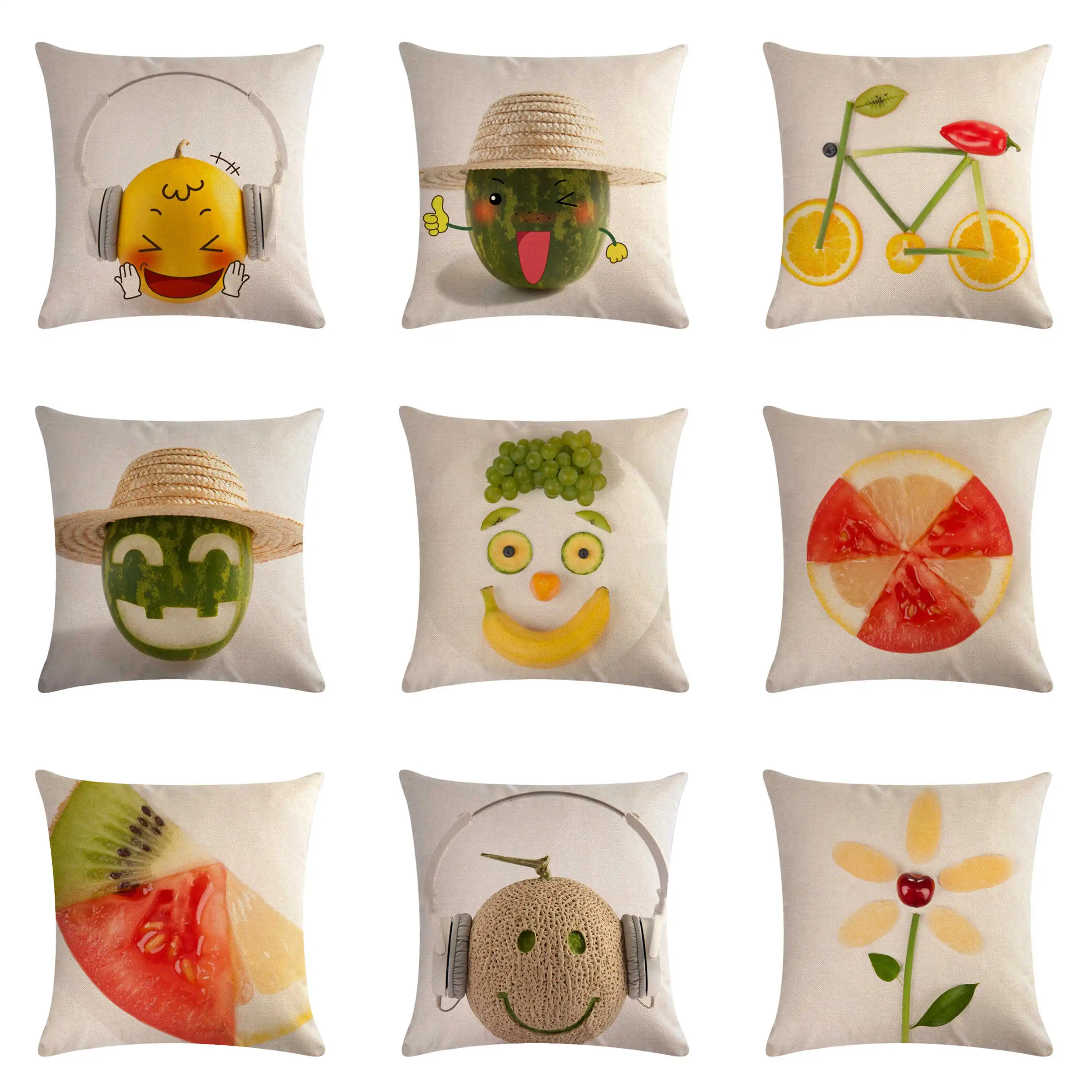 

Creative Fruit Swing Plate Hugging Pillowcase Cushion Cover Sofa Bed Cushion Cover Home Decoration Decoration Pillow Case 45x45