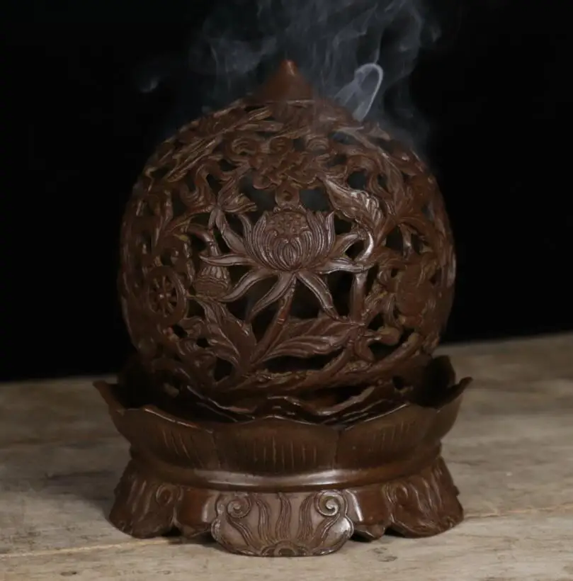 

Seiko латунный Лотос с отверстиями курильница ремесла статуя