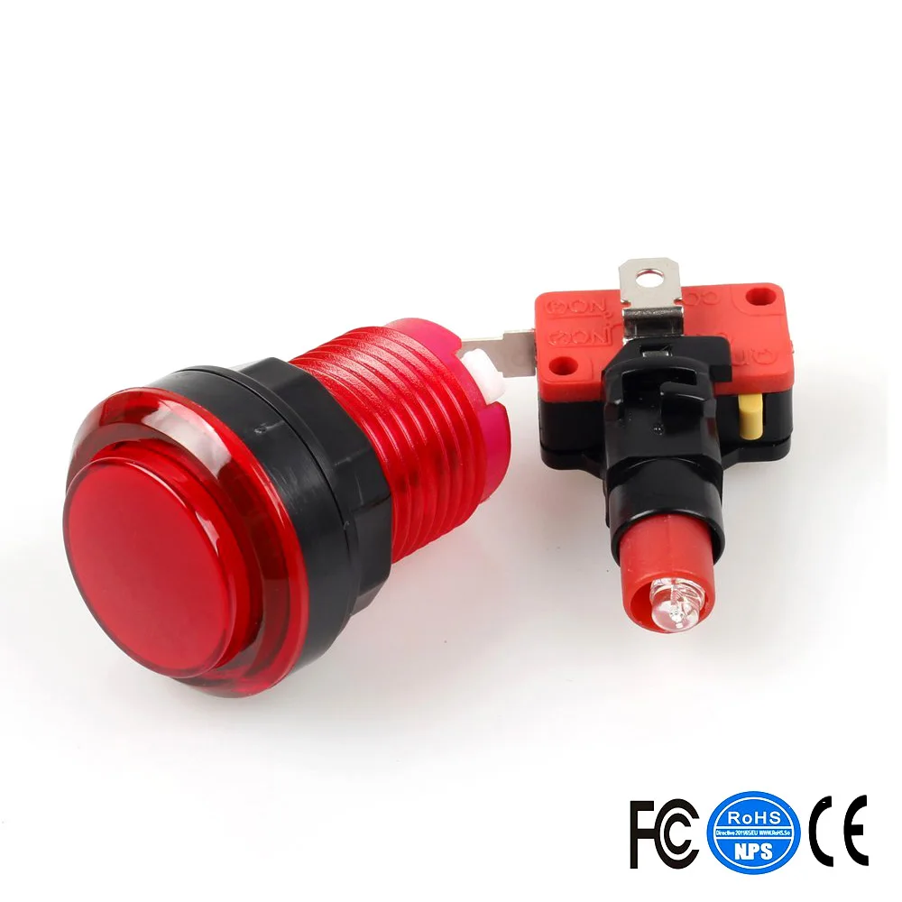 10x Новый светодиодный подсветка аркадная Кнопка Mame Multicade выбор 5 цветов|Игры с