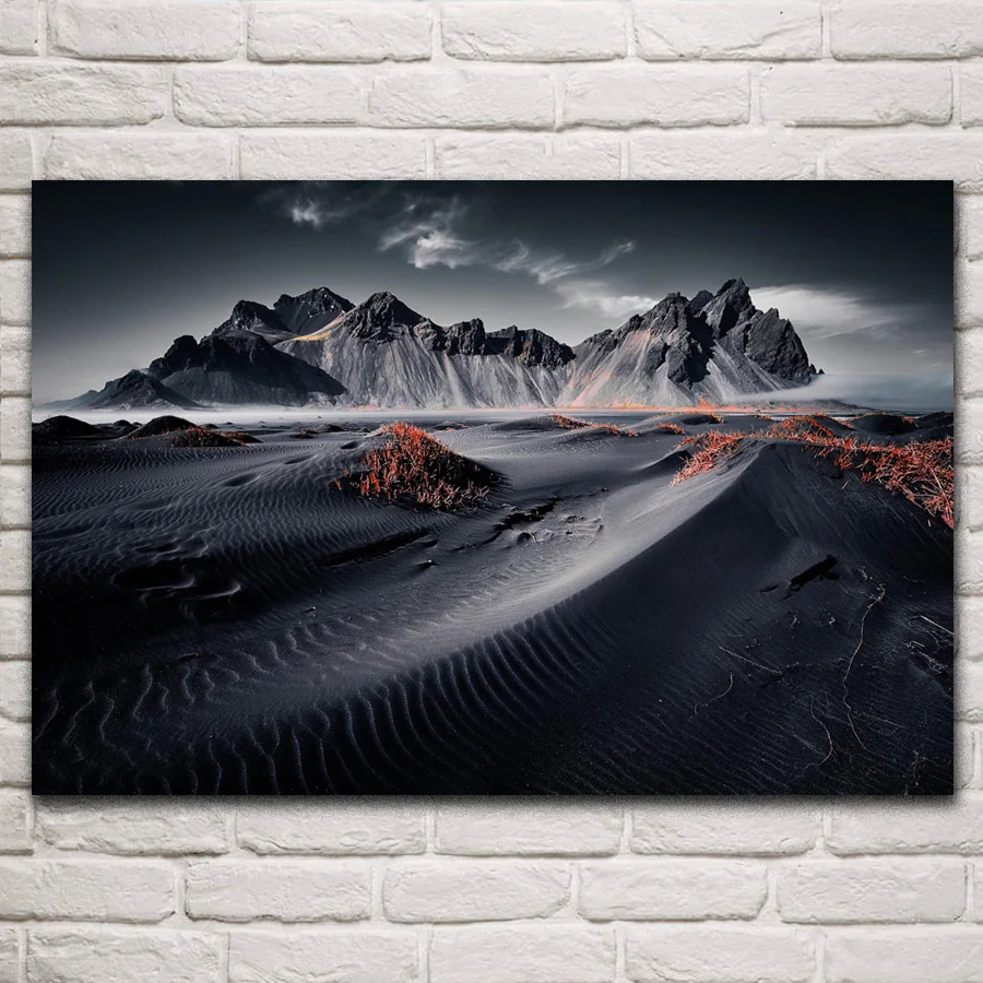 

Iceland mountains Westerhorn nature landscape posters on the wall picture home living room decoration for bedroom MC900