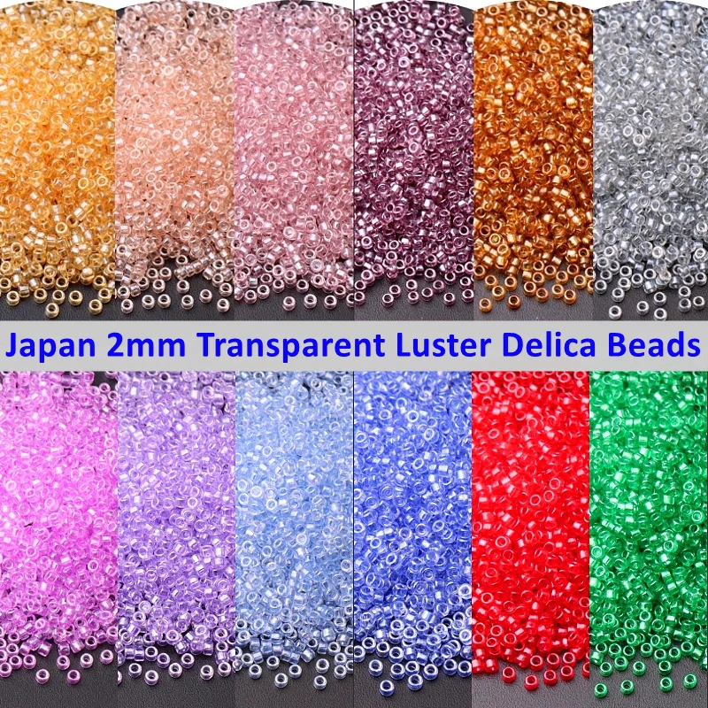 

Japanese 2mm Delica Beads 10/0 Uniform Oling Transparent Glass Beads For DIY Hand Craft Garments Embroidery Sewing Suppliers 10g