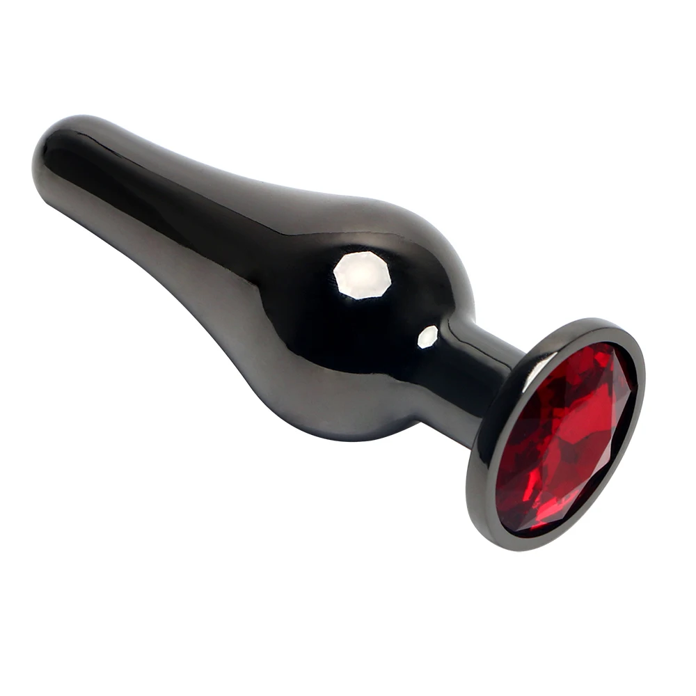 Черная Бриллиантовая металлическая Анальная пробка Мужская Массажная простата