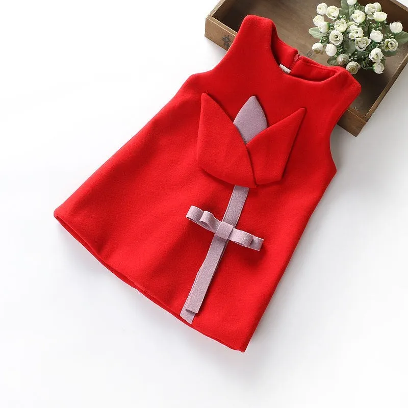 Детские вечерние платья с котом для девочек зимние Бархатные однотонные без