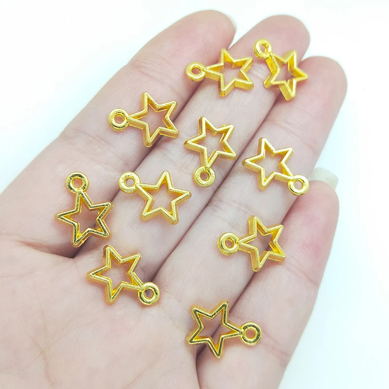 2019 Новая мода 30 шт./упак. 14*11 мм цинковый сплав с аппликацией в виде Золотой Звезды