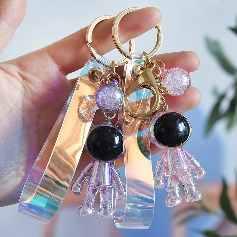 Брелок для ключей с космонавтом Модный акриловый кулон в виде робота ракеты