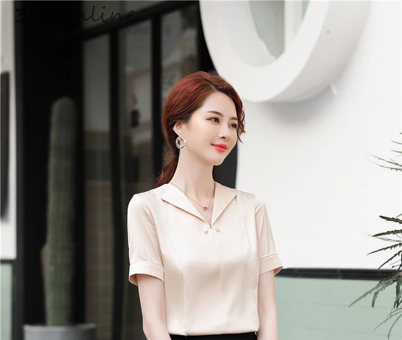 Новинка зеленые летние блузки с коротким рукавом рубашки для женщин женская