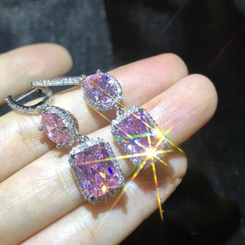 Женские серьги из серебра 100% пробы с цитрином и турмалином | Украшения аксессуары