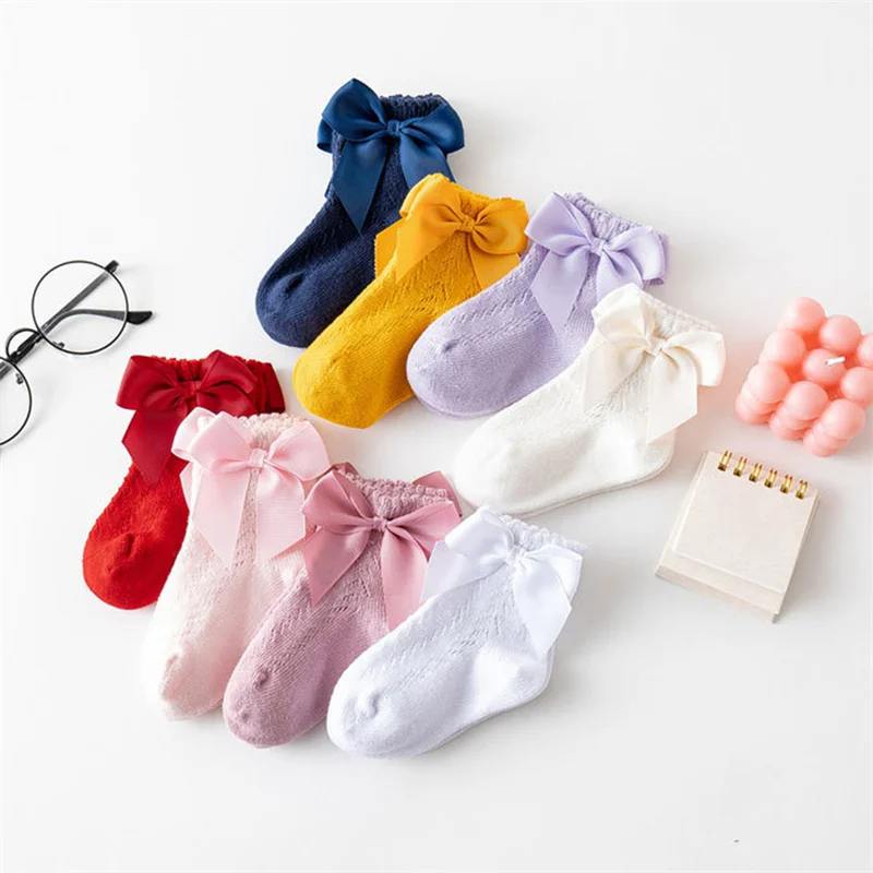 

Spring/Summer New Spanish Style Bowknot Transferring Baby Socks Loose Mouth Leaking Princess Dress Children's Socks
