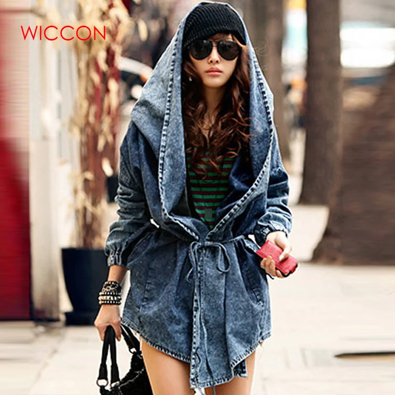 Новая верхняя одежда с капюшоном для девочек джинсовая ветровка Модные