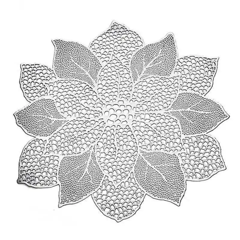 Полый Бронзовый кухонный Противоскользящий коврик в виде лотоса для западного