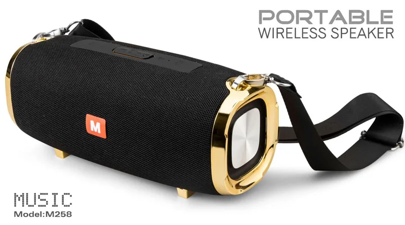 black 40 Вт Bluetooth Колонка Портативная колонка динамик музыкальный плеер ПК Компьютерные колонки Колонка Boom Box с fm-радио Aux TF сабвуфер - Цвет: black