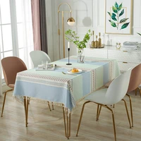 stripe print tablecloth rectangular waterproof table cover with tassel dining coffee living room tables decortaion mantel mesa